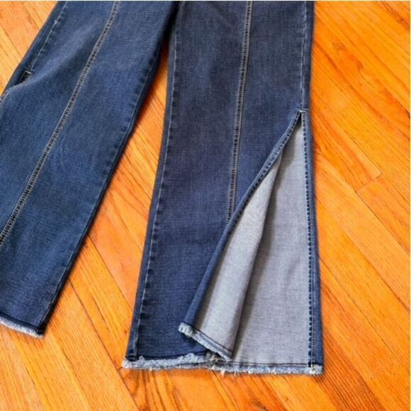 Gianni Bini Denim Split Side Wide-Leg Coulotte Jeans Size L - Picture 2 of 10